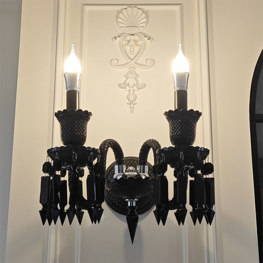 European style aisle candle crystal wall lamp