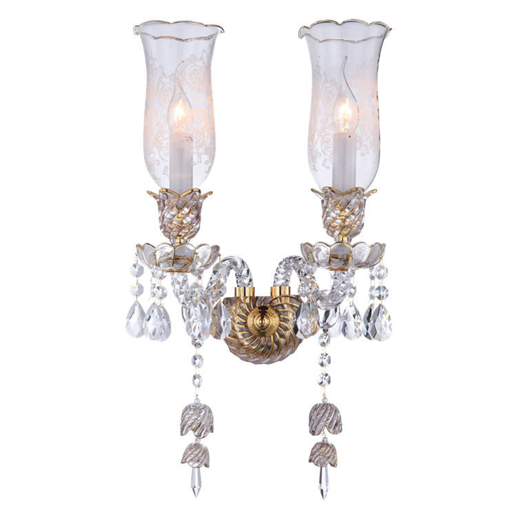 European candle crystal wall lamp