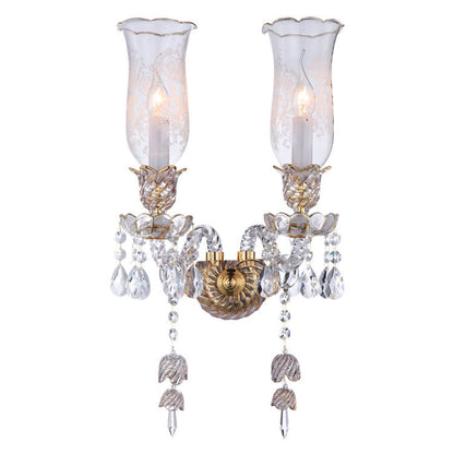 European candle crystal wall lamp