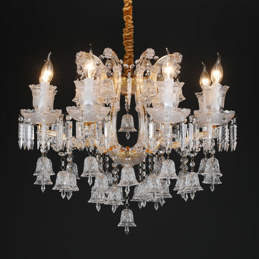 European style candle crystal chandelier coffee living room hotel chandelier