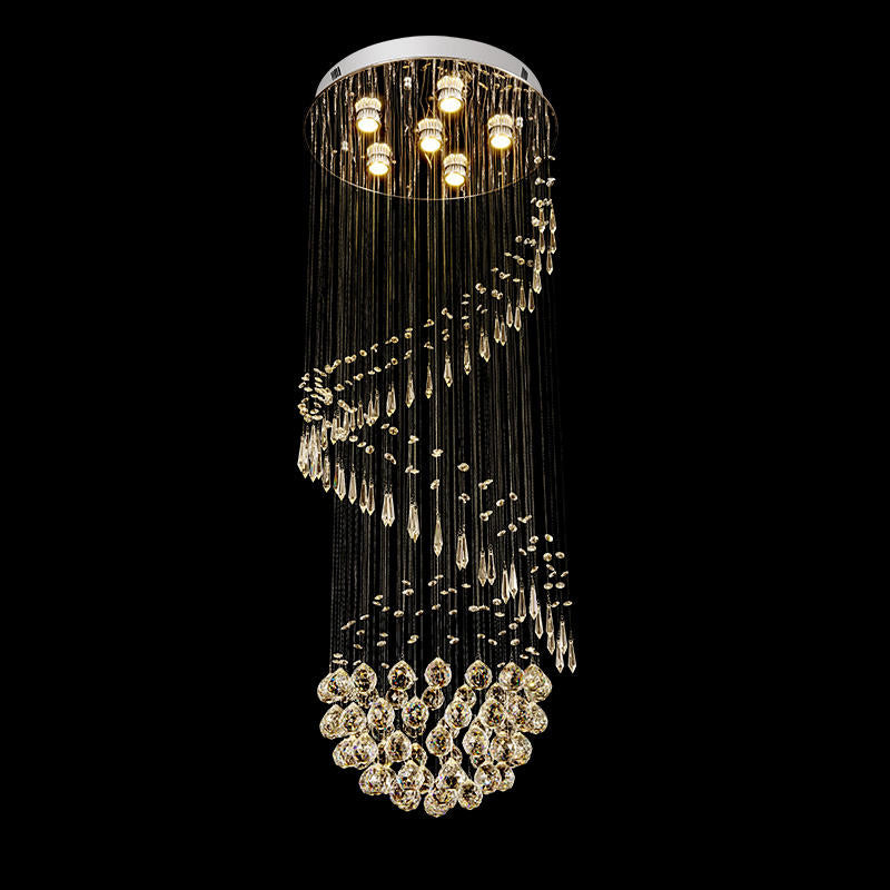 6041Modern simple light luxury golden crystal ceiling lamp