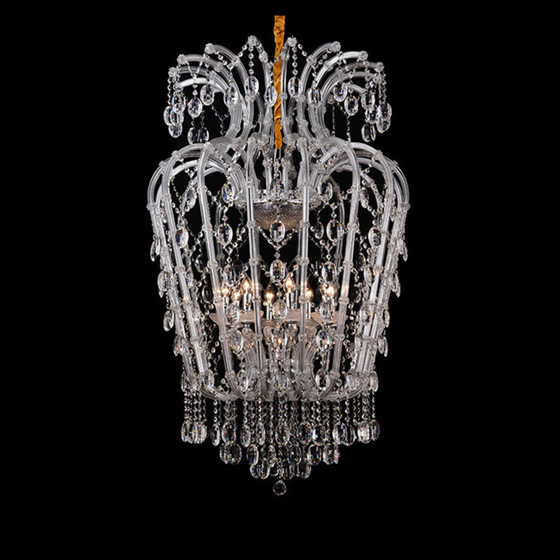 European style candle crystal chandelier coffee living room hotel chandelier