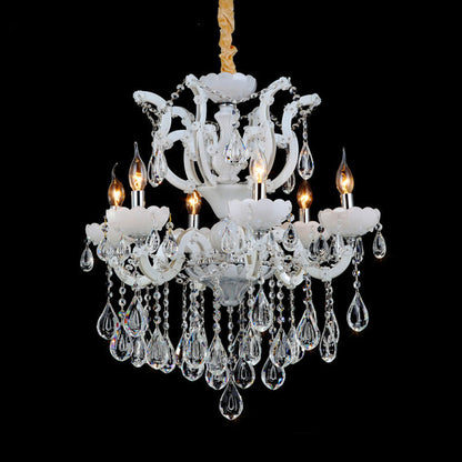 8070European style candle crystal chandelier living room lamp crystal lamp