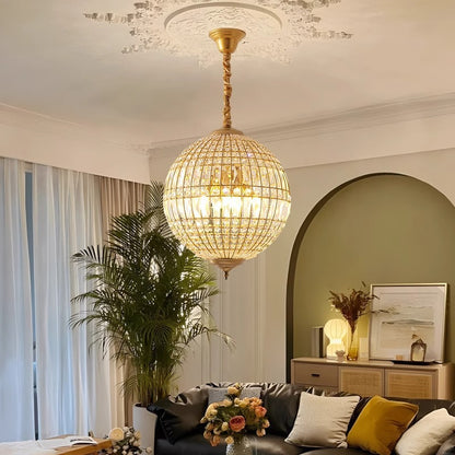 Spherical crystal chandelier