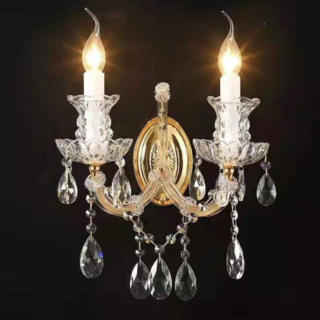 340European candle crystal wall lamp