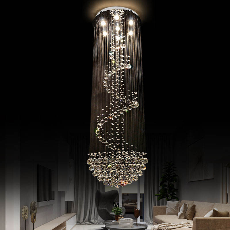 6057Modern simple light luxury golden crystal ceiling lamp