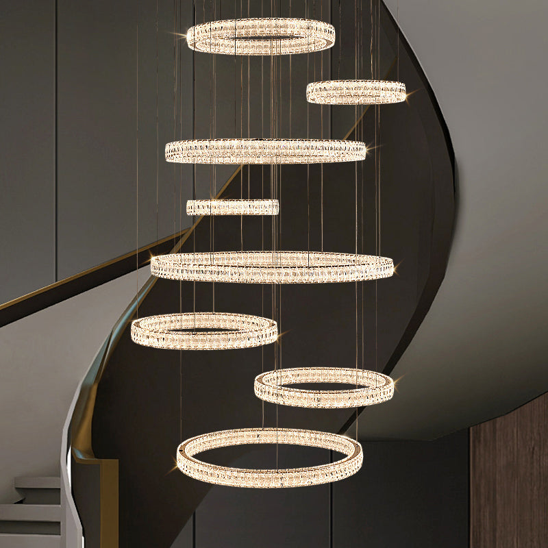 Staircase lights, villa chandeliers, ceiling lights, entryway chandeliers, crystal chandeliers