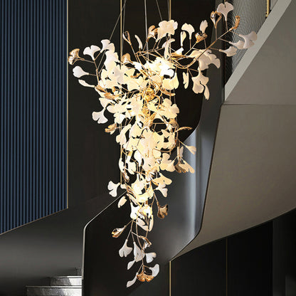 Staircase lights, crystal ceramic chandeliers, glass chandeliers, custom hotel lighting, living room lights, lobby chandeliers