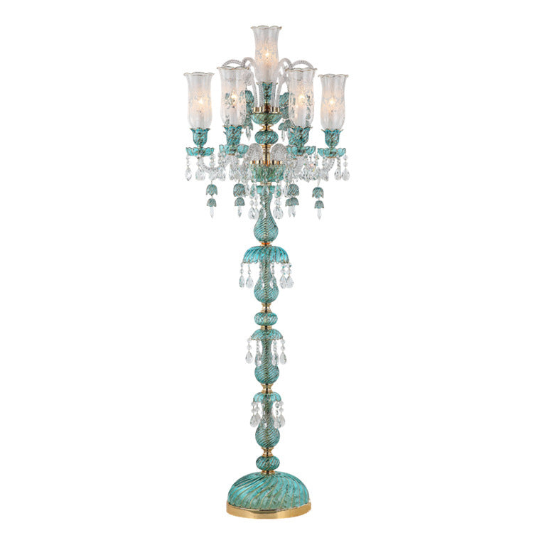 European candle crystal floor lamp
