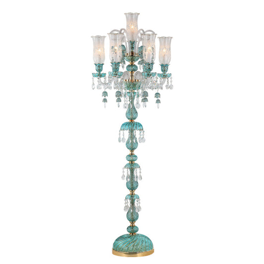 European candle crystal floor lamp