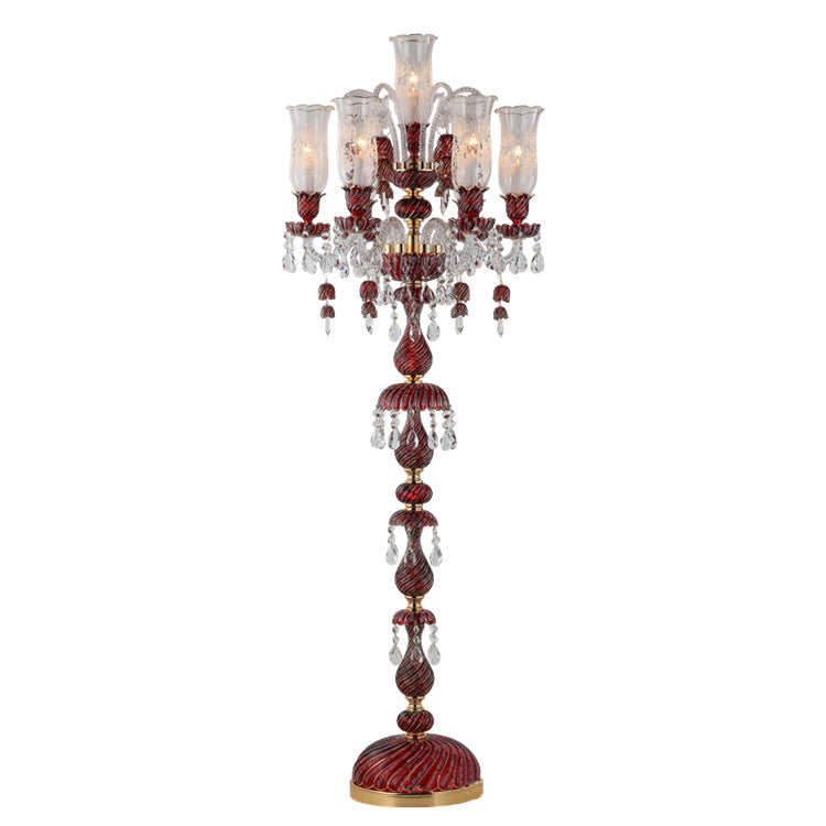 European candle crystal floor lamp