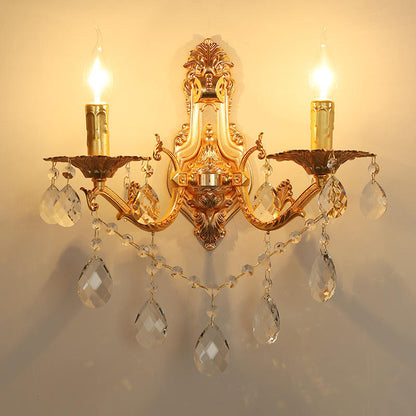 308European style zinc alloy crystal wall lamp
