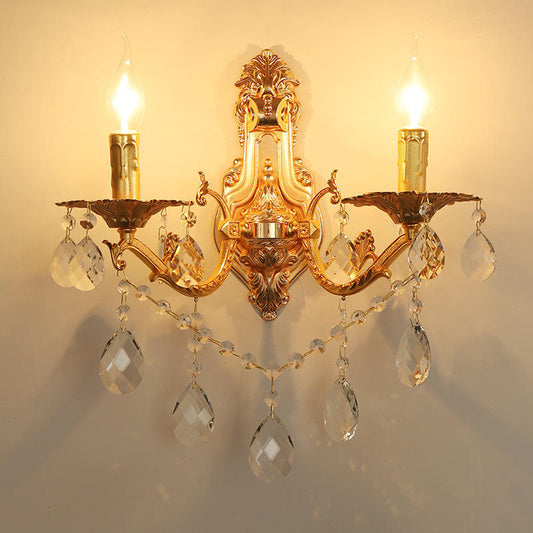 308European style zinc alloy crystal wall lamp