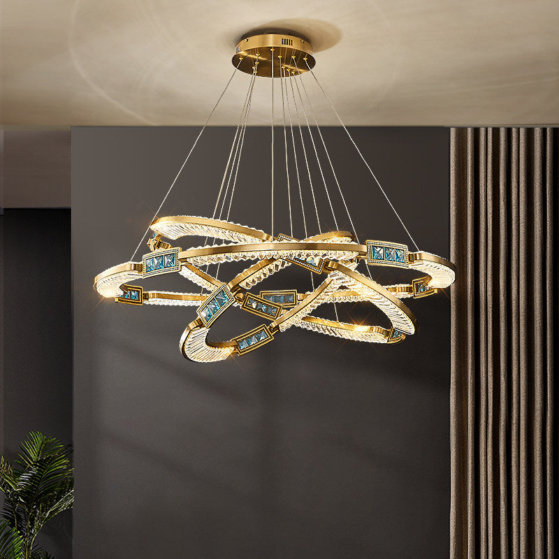 Light luxury crystal chandelier living room bedroom