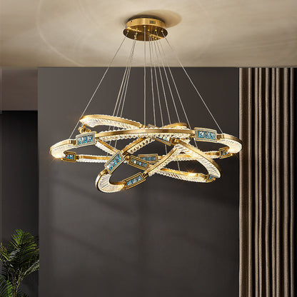 Light luxury crystal chandelier living room bedroom