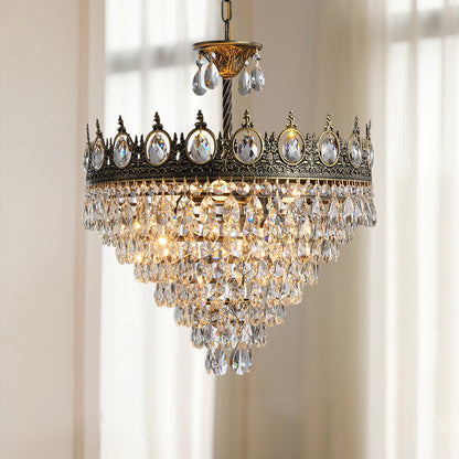 Wrought iron crystal chandelier, dining room light, hallway light, living room light, coffee shop light