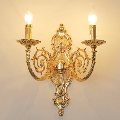 314European style zinc alloy candle crystal wall lamp