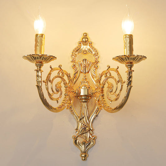 314European style zinc alloy candle crystal wall lamp
