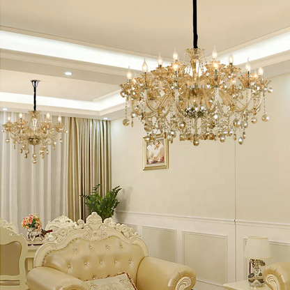 European style candle crystal chandelier living room lamp crystal lamp