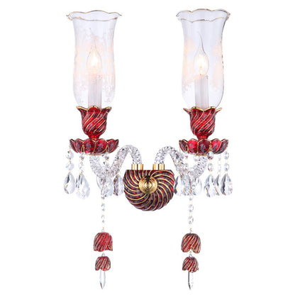 European candle crystal wall lamp