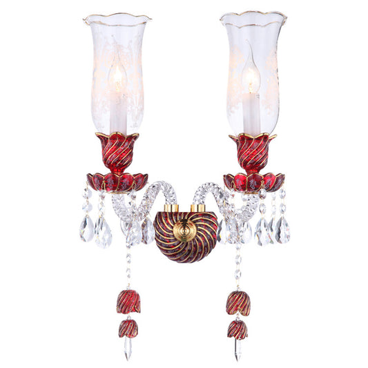 European candle crystal wall lamp