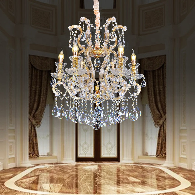European candle crystal chandelier