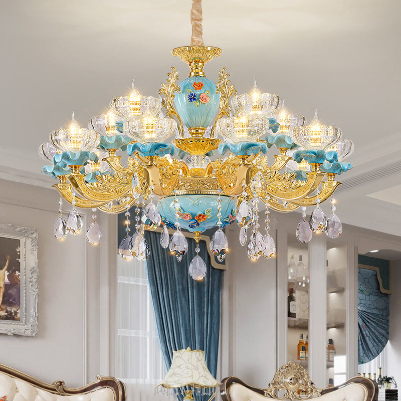 European crystal chandelier villa living room bedroom