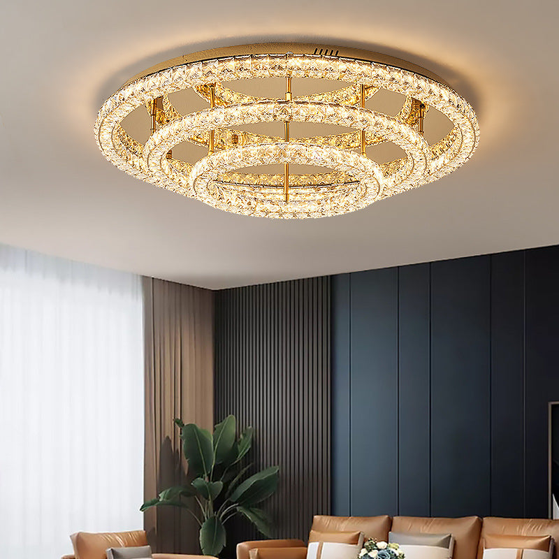 French luxury crystal ceiling light living room