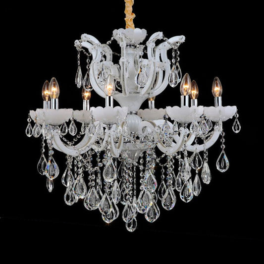 8070European style candle crystal chandelier living room lamp crystal lamp