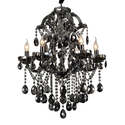 9195 Smoky grey European style crystal chandelier with candles