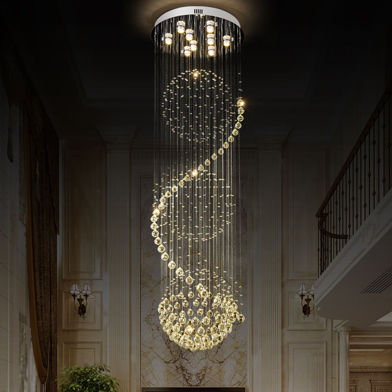 6045Modern simple light luxury golden crystal ceiling lamp