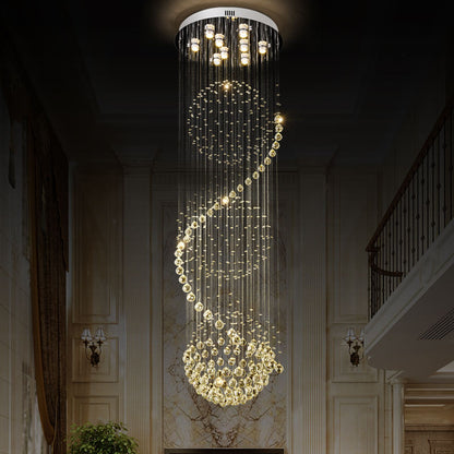 6045Modern simple light luxury golden crystal ceiling lamp