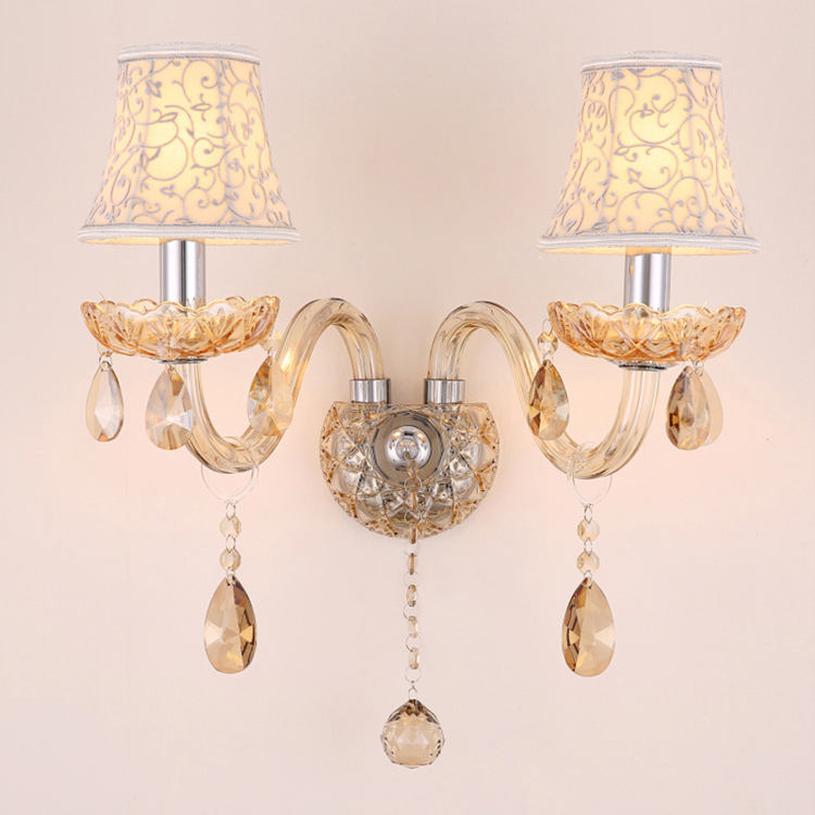 338European candle crystal wall lamp