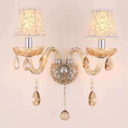 338European candle crystal wall lamp