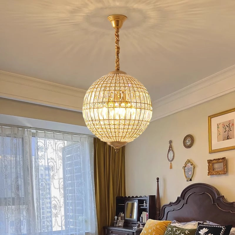 Spherical crystal chandelier