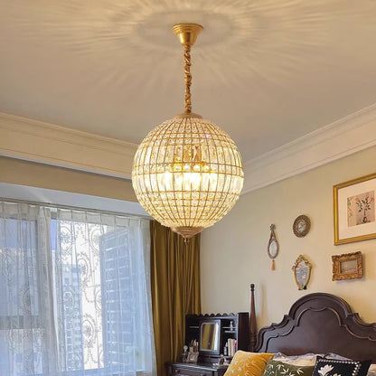 Spherical crystal chandelier