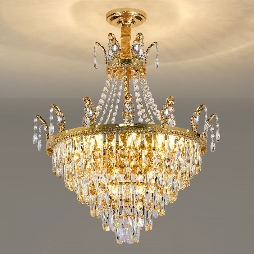 Light luxury crystal chandelier living room