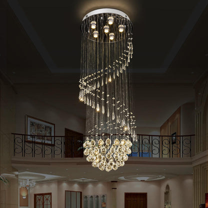 6041Modern simple light luxury golden crystal ceiling lamp