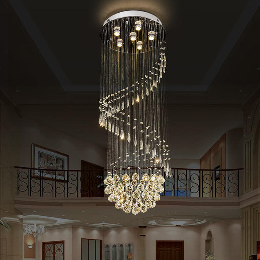 6041Modern simple light luxury golden crystal ceiling lamp