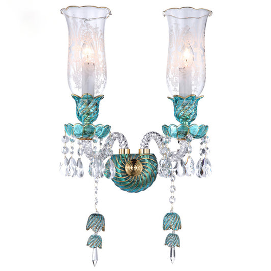 European candle crystal wall lamp