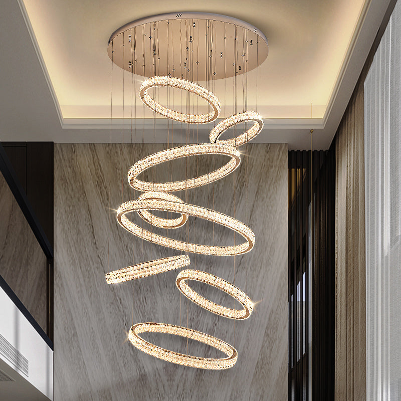 Staircase lights, villa chandeliers, ceiling lights, entryway chandeliers, crystal chandeliers
