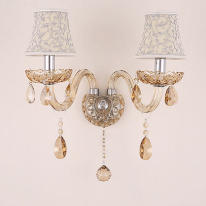 338European candle crystal wall lamp