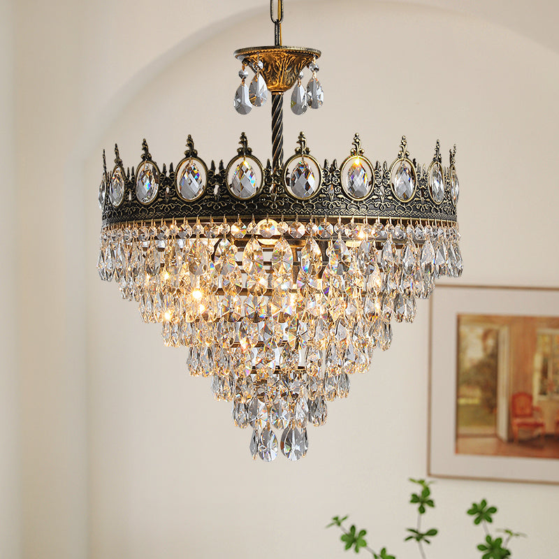 Wrought iron crystal chandelier, dining room light, hallway light, living room light, coffee shop light
