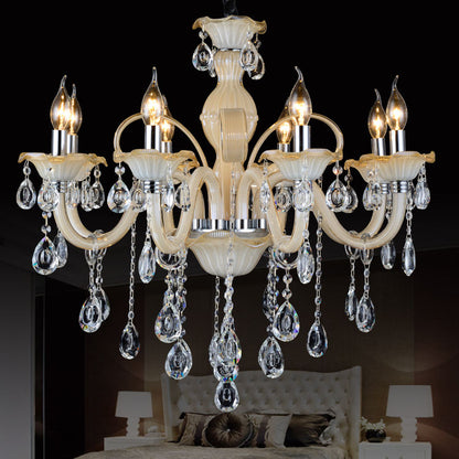 8093European style candle crystal chandelier living room lamp crystal lamp