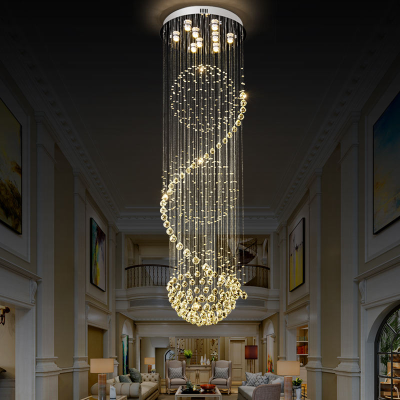 6045Modern simple light luxury golden crystal ceiling lamp
