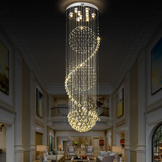 6045Modern simple light luxury golden crystal ceiling lamp