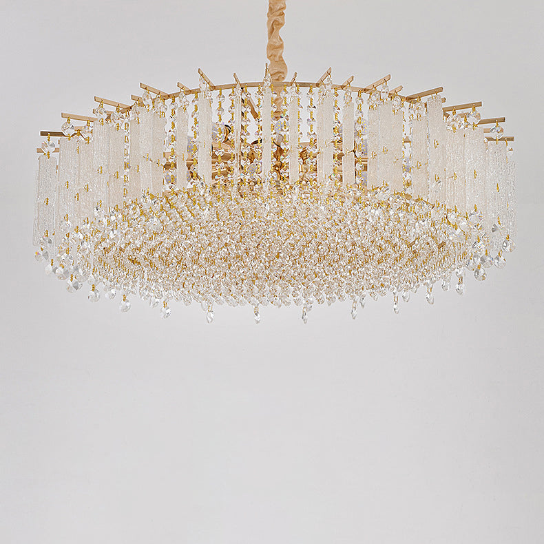French luxury crystal chandelier living room