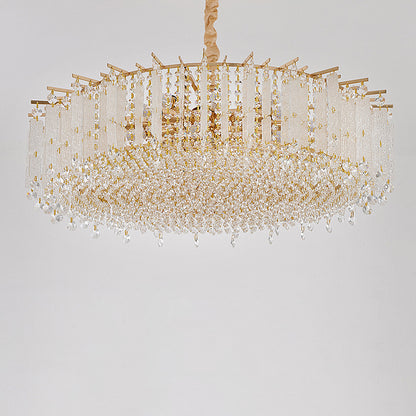 French luxury crystal chandelier living room