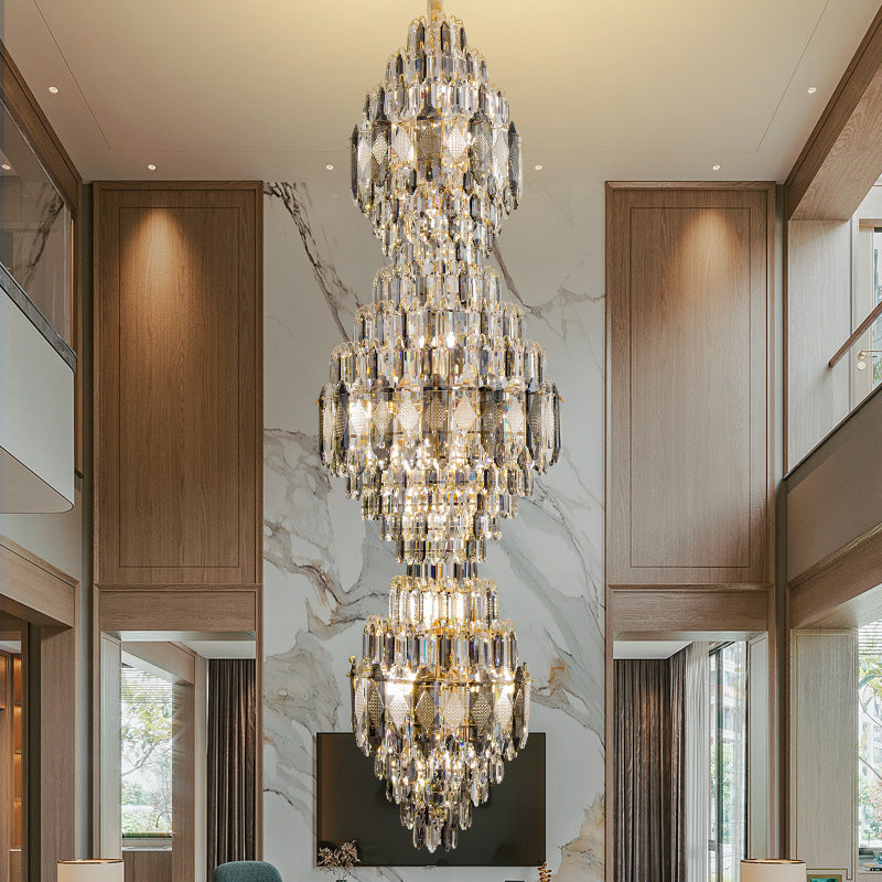 Staircase lights, crystal chandeliers, glass chandeliers, custom hotel lighting, living room lights, lobby chandeliers