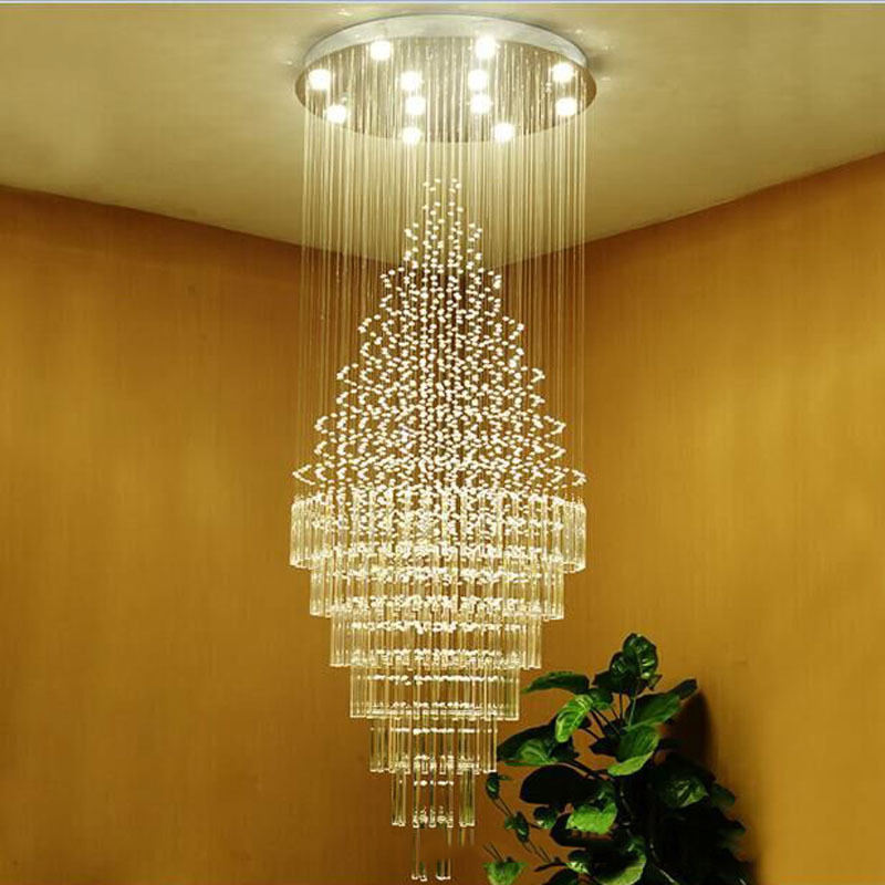 6079Modern simple light luxury golden crystal ceiling lamp